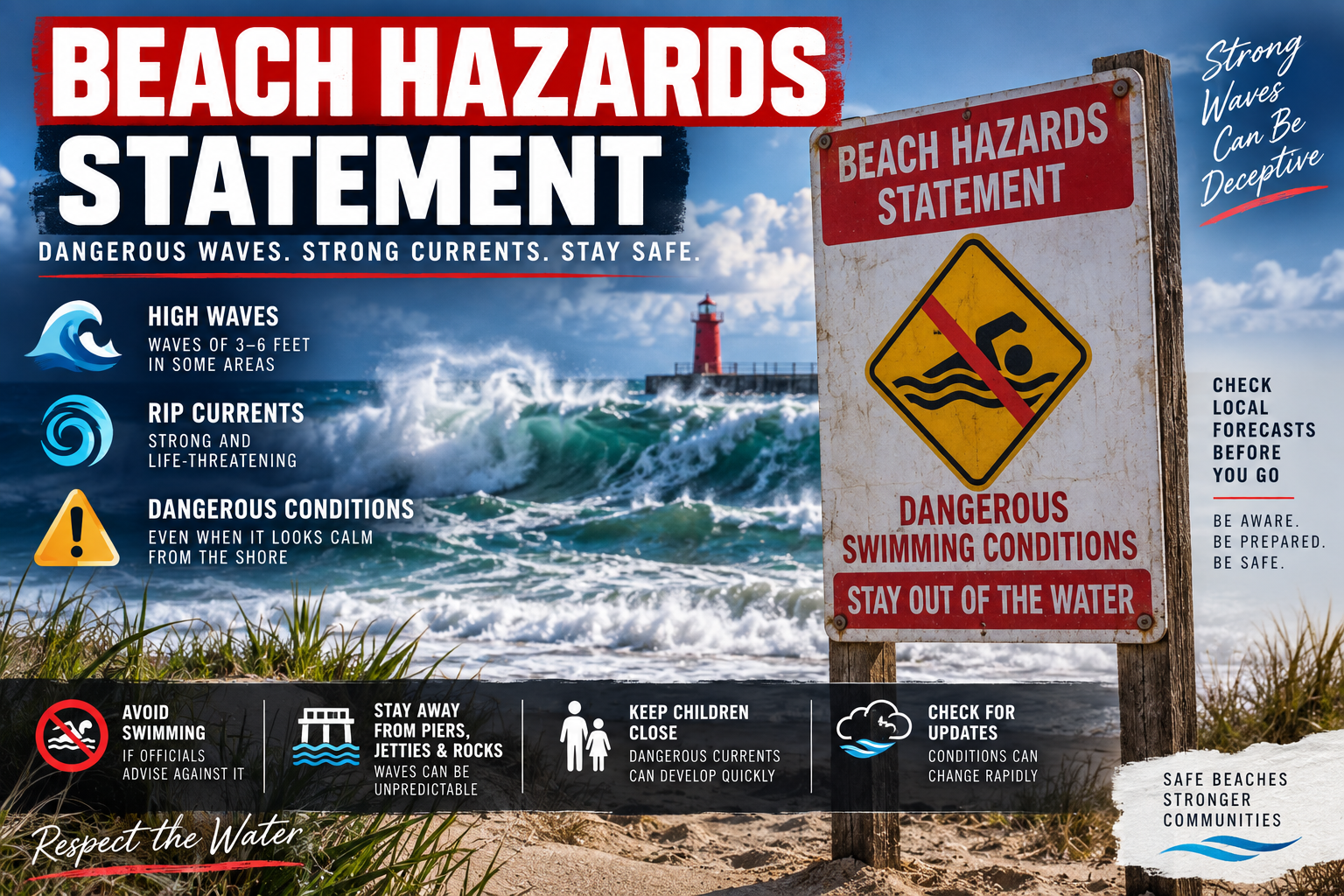 Beach Hazards Statement Today: Dangerous Waves, Rip Currents & Safety Tips